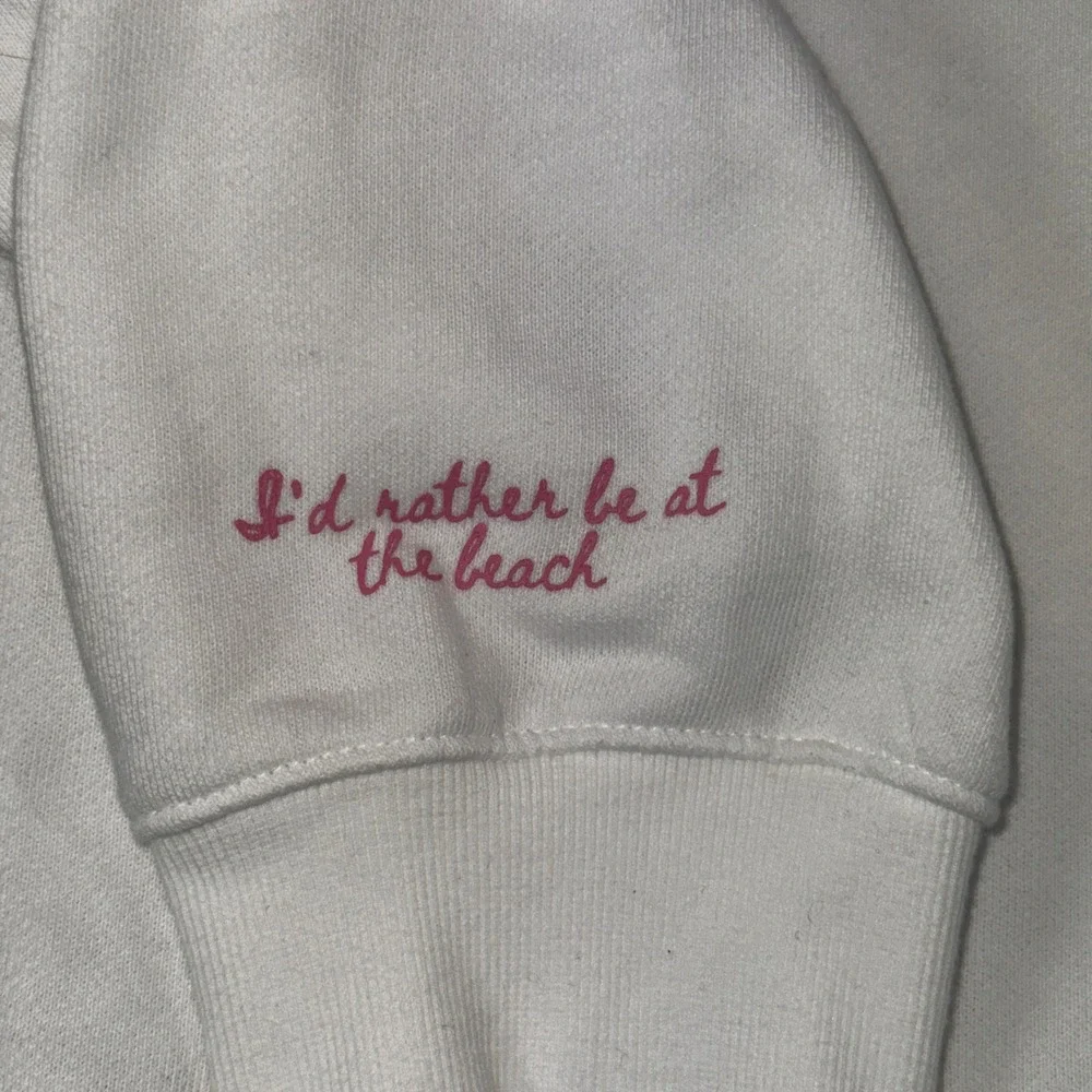 Wild Fable White Cropped Sweatshirt XL I'd Rather Be At The Beach Bikini Graphic - Picture 3 of 8